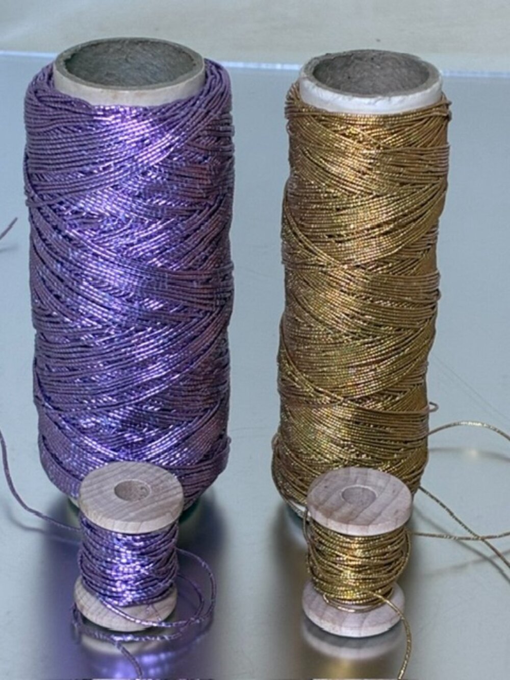 1920's Real Metal Elastic in Lavender and Gold 25 yards